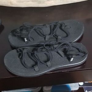 Womens black teva sandals